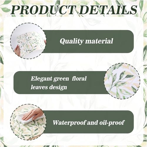 Green Floral Leaves Placemats Set of 6 Boho Green Tropical Leaf Plastic Table Mats Floral Place Mats Washable Mid Century Holiday Table Decoration for Indoor Outdoor Party Kitchen Dining (6 Count)