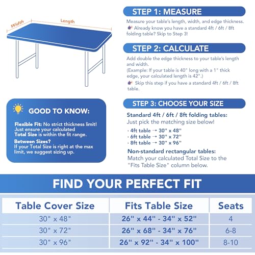 Fitted Tablecloth for 8 Foot Rectangle Tables (4 Count)