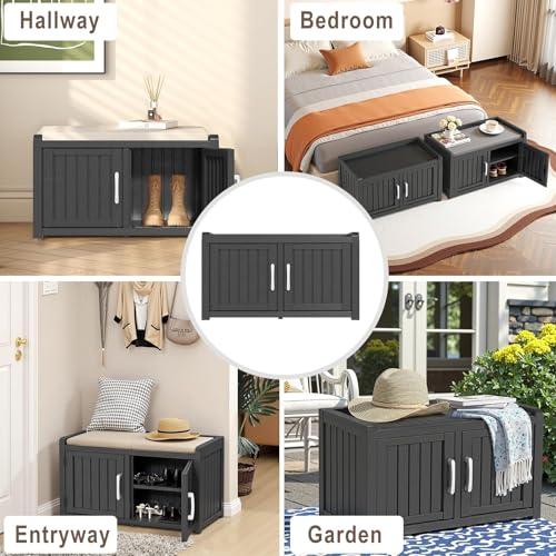 Shoe Cabinet Storage Bench Indoor Outdoor