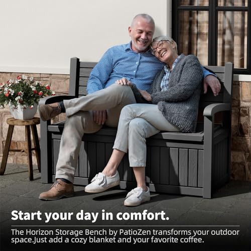 75 Gallon Storage Bench Deck Box Outdoor Indoor