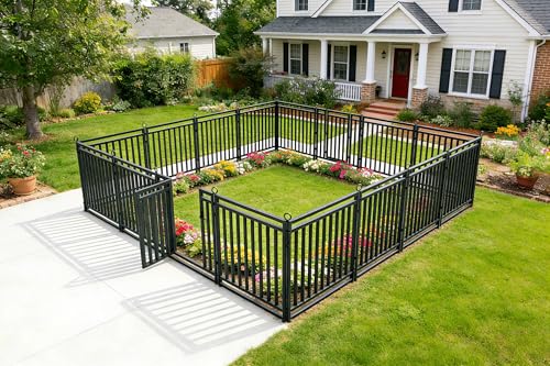 Decorative Garden Fence Metal Dog Fence Outdoor for Yard (54 Foot)