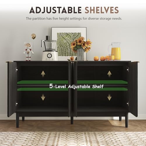 55" Fluted Buffet Cabinet with Storage