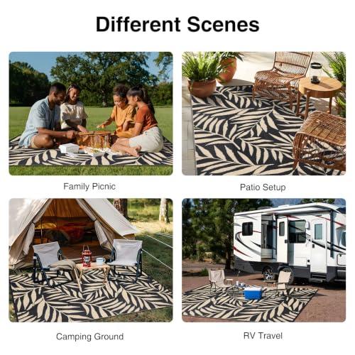 Outdoor Rug 6x9 ft Waterproof Reversible Leaf Mat (54 Sq Ft)