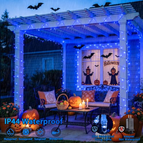 200 LED 66Ft Blue Christmas Halloween String Lights Indoor Outdoor (66 Foot)