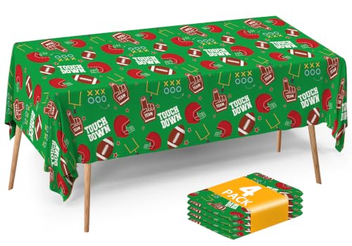 Football Tablecloth 4 Pack Super Bowl Party Supplies Game Day Decor