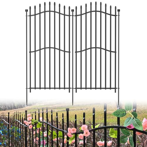 No Dig Garden Fence 48" H x 18'L Decorative Yard Dog Outdoor Panels (9.5 Sq Ft)