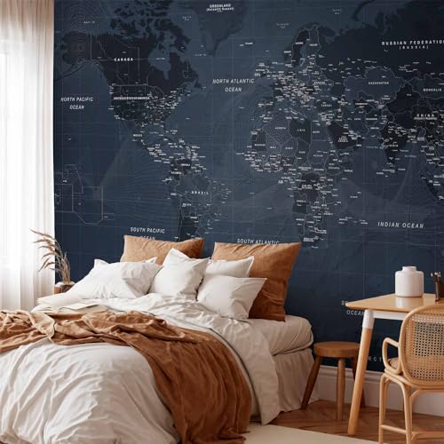 Wall Mural World Map 116x83 in (66.41 Sq Ft)