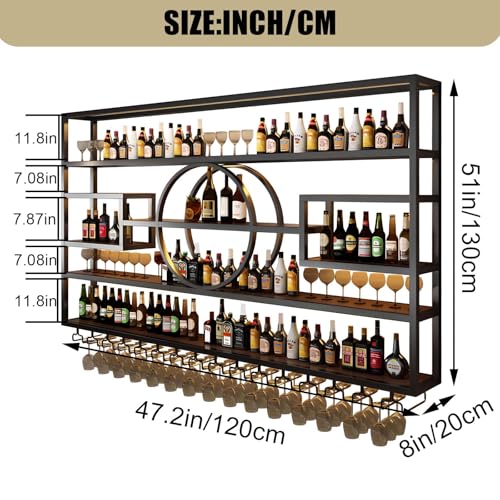 47.2in Large Wall Mounted Wine Rack
