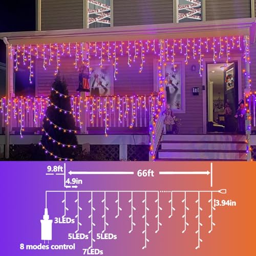 Orange and Purple Halloween Lights (99 Foot)