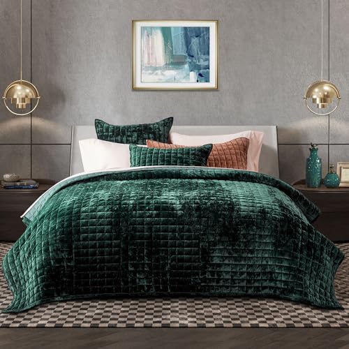 Channel Box Stitch Velvet Quilt Set