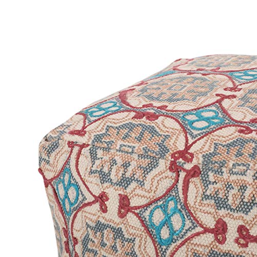 Boho Handmade Fabric Cube Pouf Ottoman Foot Stool