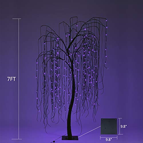 7 Feet Halloween Willow Tree with Spiders (Purple)