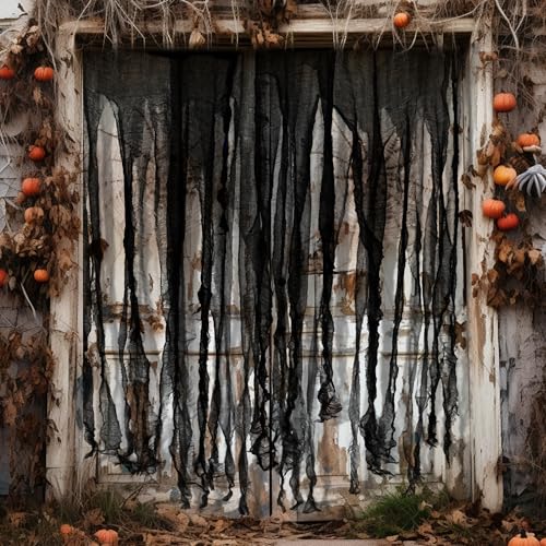 2 Pcs Halloween Black Doorway Curtain