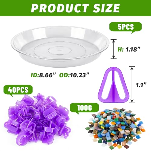 5PCS Stepping Stone Kit Includes Round Cement Molds (5 Count)
