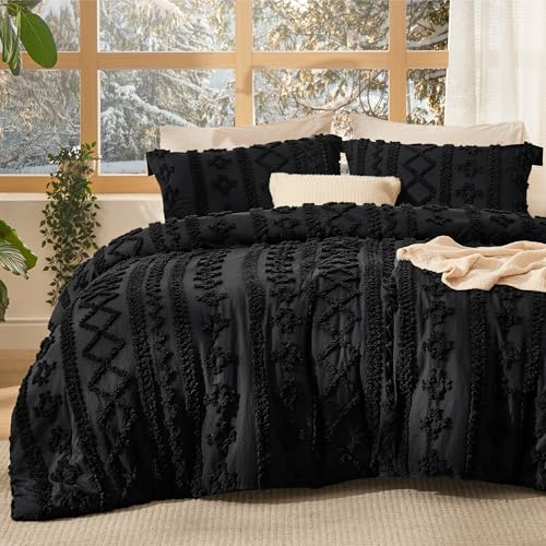 Tufted Boho Comforter Set Queen Size