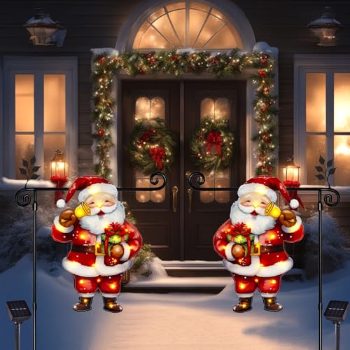 28x40 Solar Christmas Santa Garden Flag