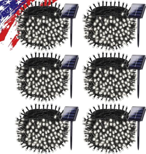 6pack 600LED Solar String Lights Outdoor Waterproof Cool White (2 Count)