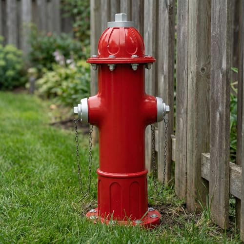 Garden Red Fire Hydrant Outdoor Statue Decorative for Dog to Peed on