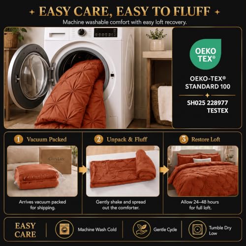 Queen Comforter Set Burnt Orange
