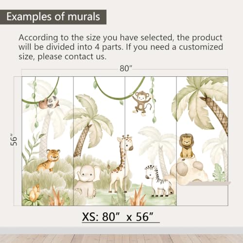 Safari Wallpaper Peel and Stick Animal Walls Mural for Nursery