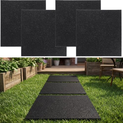 4 Pcs Rubber Stepping Stones Outdoor 12 x 12 Inch (4 Count)