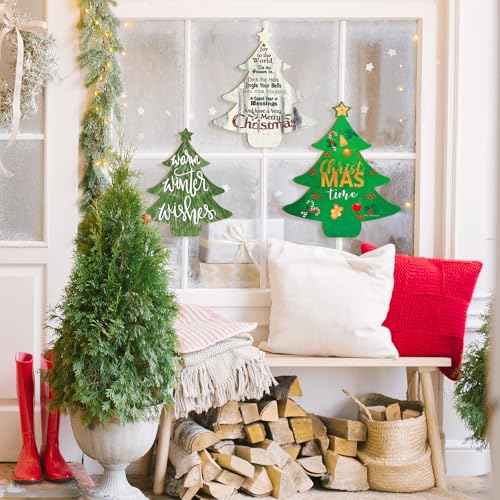 Wooden Christmastree Ornaments for Paint Christmas Decorations Cutouts Unfinished 6Pack