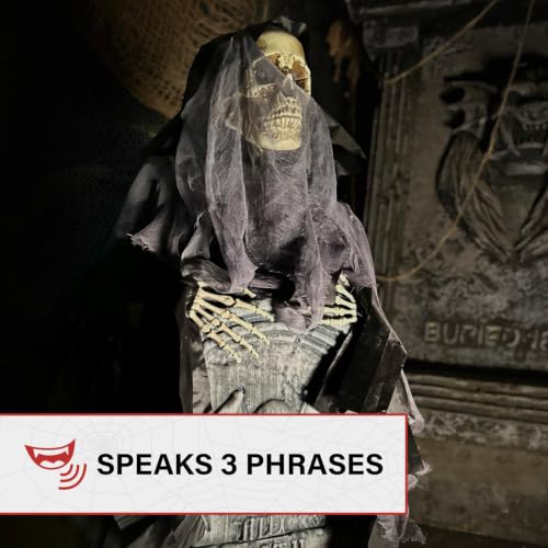 3.0 Ft. Rising Reaper with Tombstone Animatronic (3 ft Reaper with Tomb)