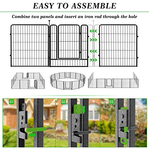 Decorative Black Metal Fencing Garden Fence with Gate