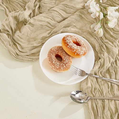 6 Pack Beige Cheesecloth Table Runner 35×120Inch Boho Wedding Home Decor (5.28 Ounce)