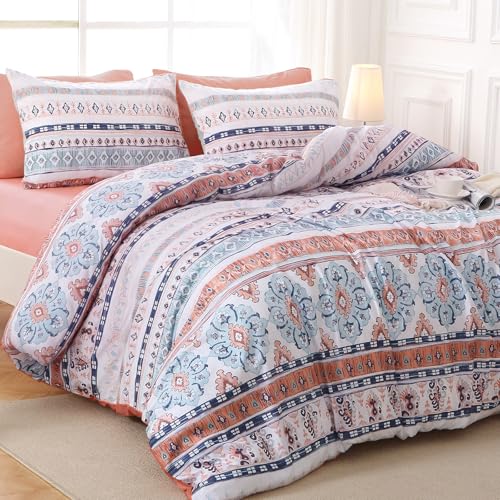 Boho Pink Bed in a Bag King 7 Pieces
