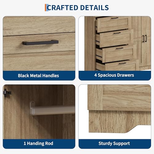 Multifunctional Wooden Dresser for Bedroom