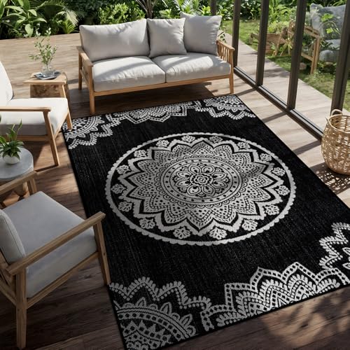 Outdoor Rug 9x12 Modern Large Area Rugs for Indoor and Outdoor Patios and Porches