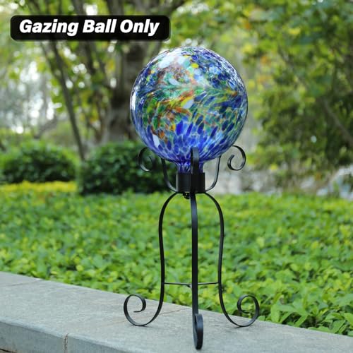 10" Gazing Ball Glass Reflective Garden Globe for Outdoor Lawn Decor