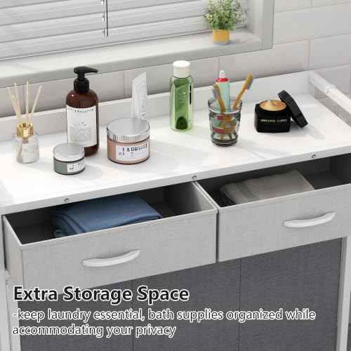 Laundry Hamper Laundry Basket with 3 Section Pull