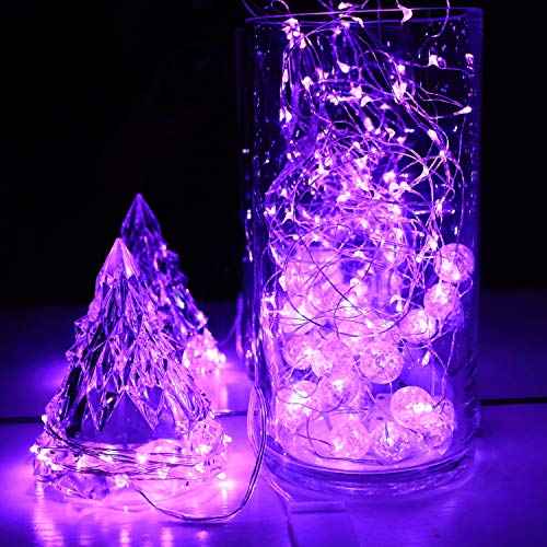 6 Pack 7Ft Starry String Lights No Remote Fairy String Lights 20LEDs Purple (6 Count)