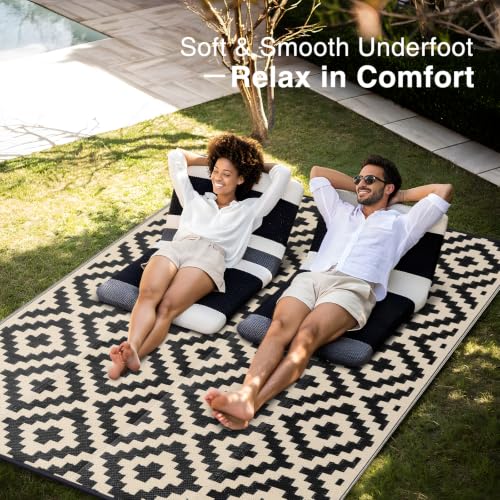Outdoor Rug 9x12 ft Waterproof Reversible Mat