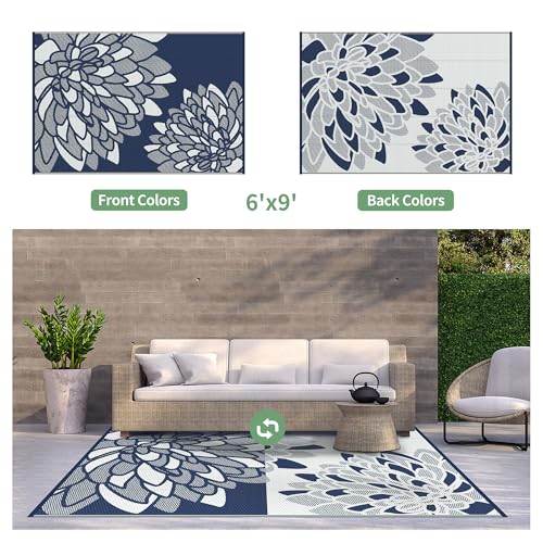 Outdoor Rug Waterproof Plastic Rugs for Patio (54 Sq Ft)