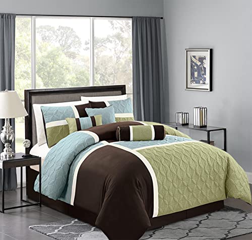 7 Piece Quilted Patchwork Comforter Set