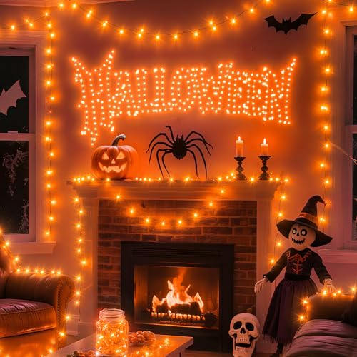 Halloween Orange Fairy Lights Battery Operate (6 Count)