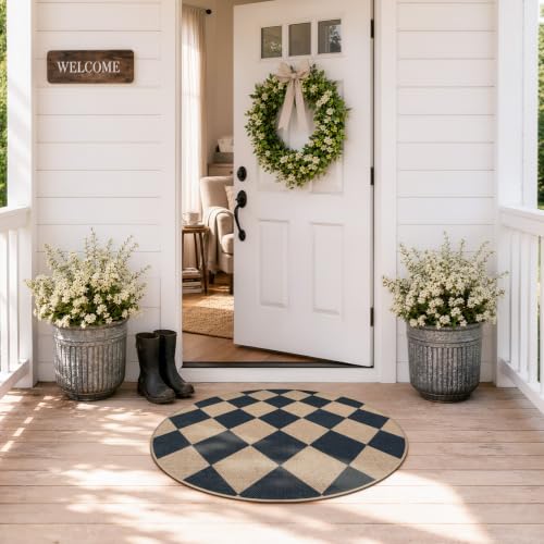 Checkered Easy Jute Entryway Rug (10 Sq Ft)