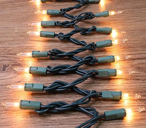 Green Wire Clear 300 Incandescent Bulb Mini String Lights for Indoor Christmas Tree Garland Birthday Wedding Party Festival Decoration (300 Count)