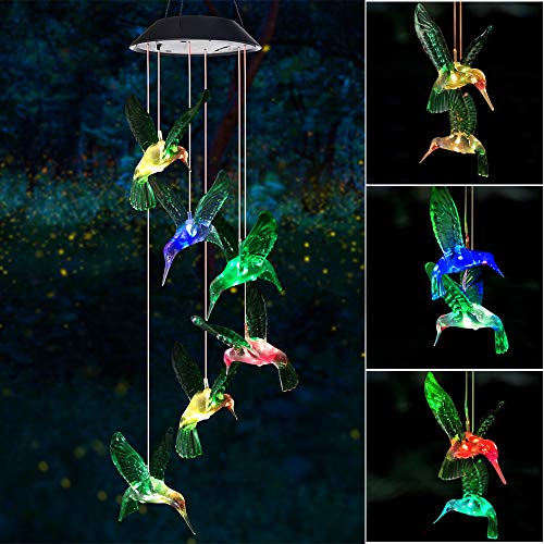 Wind Chime Solar Hummingbird Wind Chimes Outdoor