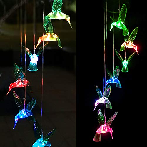 Wind Chime Solar Hummingbird Wind Chimes Outdoor