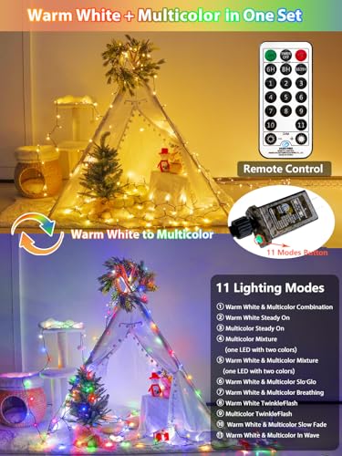 500 LED 165 FT Color Changing Christmas Lights with Remote Timer & 11 Modes