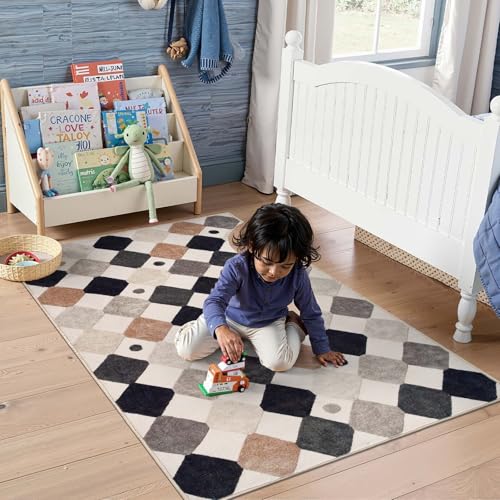 3x5 Washable Playroom Rug for Kids Room Classroom Rug Marble (15 Sq Ft)