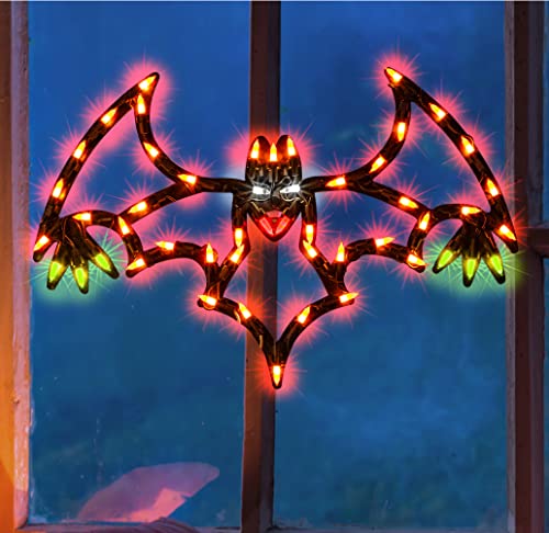 13.3" Lighted Bat Halloween Window Silhouette Decoration