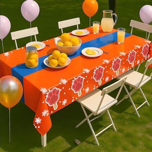 3pcs Dog Cat Paw Birthday Tablecloths (3 Count)