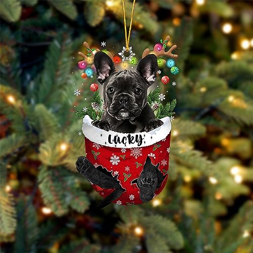 Black French Bulldog Dog Christmas Ornament
