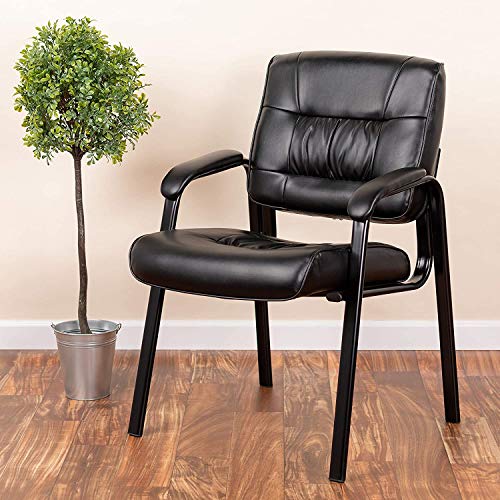 Haeger LeatherSoft Tufted Executive Reception Chair with Padded Armrests
