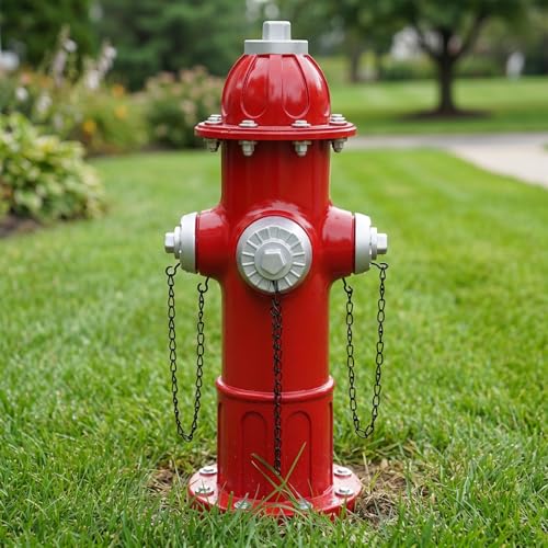 Garden Red Fire Hydrant Outdoor Statue Decorative for Dog to Peed on